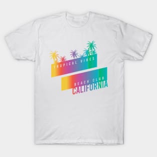 California beach club tropical vibes typography T-Shirt